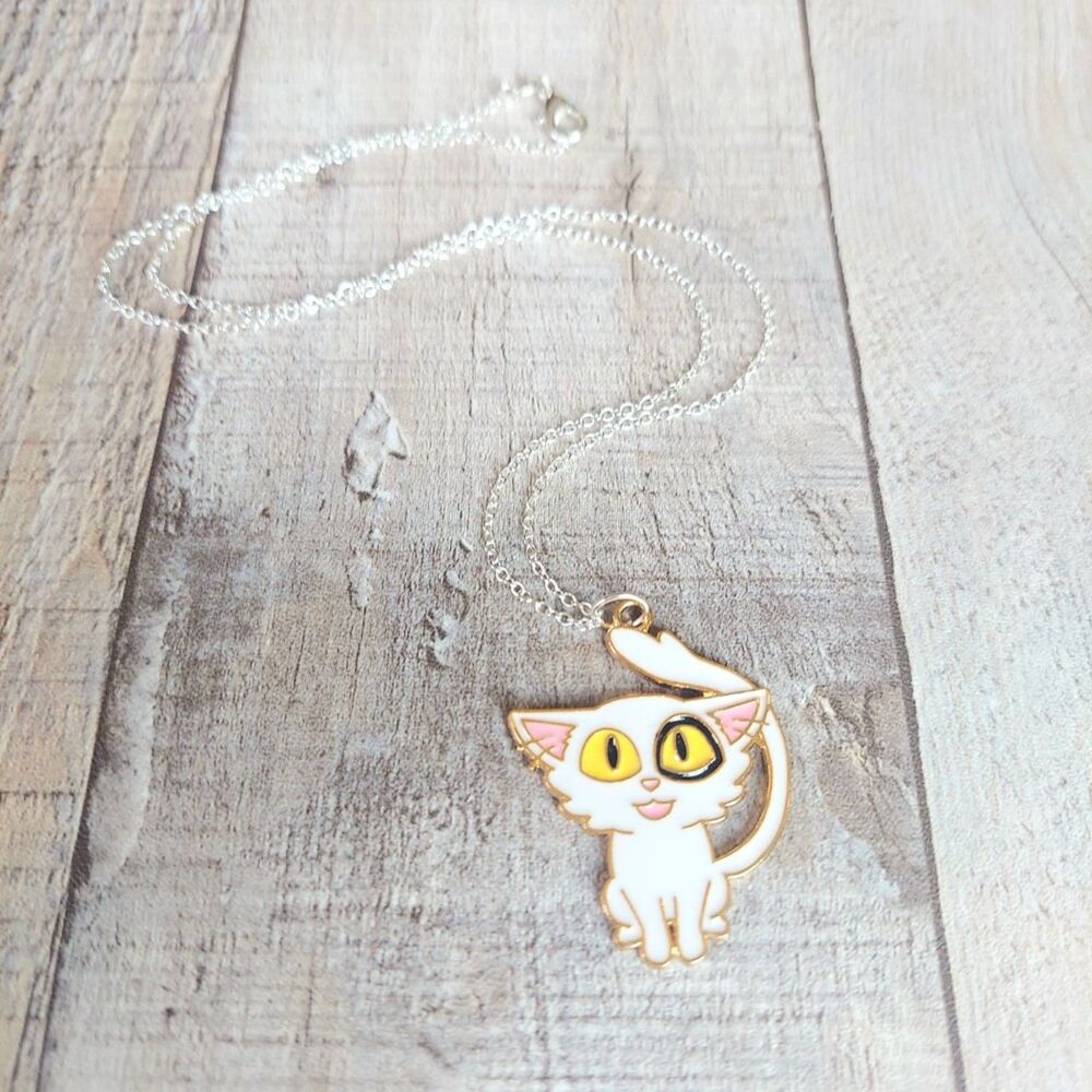 White Anime Cat Necklace